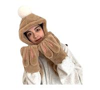 DGSYUAN Sciarpa Foulard Sciarpa Invernale Con Orecchie Da Coniglio In Tinta Unita, Cappello, Guanti, Sciarpa Per Coppie In Tre Pezzi Per Autunno E Inverno(A)