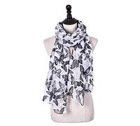 DGSYUAN Sciarpa Foulard Sciarpa Invernale da Donna Scialle Avvolgente Protezione Solare Calda Modello con Stampa A Farfalla Regalo per Autunno E Inverno(Black)