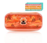 DGTSYAL Astuccio Wonderwow, Kawaii Temi animali, 2 Scomparti e Portapenne interno, Scomparto interno con Tessuto a Rete, grande capacità per ragazze adolescenti 23x11x5 cm (Tigre arancione)