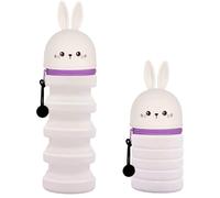 DGTSYAL Kawaii Astuccio Scuola 2 in 1 in Morbido Silicone, Portapenne da Tavolo, Chiusura con Cerniera, Penne Pastelli Pennarelli, Astuccio Portapenne Animali Dolci Coniglio, per scuola, uffici