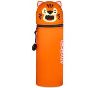DGTSYAL Kawaii Astuccio Scuola 2 in 1 in Morbido Silicone, Portapenne da Tavolo, Chiusura con Cerniera, Penne Pastelli Pennarelli, Astuccio Portapenne Animali Dolci Tigre, per scuola, uffici