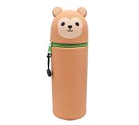 DGTSYAL Kawaii Astuccio Scuola 2 in 1 in Morbido Silicone, Portapenne da Tavolo, Chiusura con Cerniera, Penne Pastelli Pennarelli, Astuccio Portapenne Animali Dolci Scimmia, per scuola, uffici