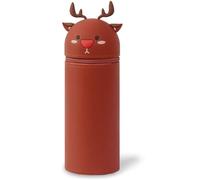 DGTSYAL Kawaii Astuccio Scuola 2 in 1 in Morbido Silicone, Portapenne da Tavolo, Chiusura con Cerniera, Penne Pastelli Pennarelli, Astuccio Portapenne Animali Dolci Alce, per scuola, uffici