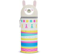 DGTSYAL Kawaii Astuccio Scuola 2 in 1 in Morbido Silicone, Portapenne da Tavolo, Penne Pastelli Pennarelli, Astuccio Portapenne Animali (alpaca)