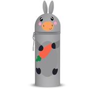 DGTSYAL Kawaii Astuccio Scuola 2 in 1 in Morbido Silicone, Portapenne da Tavolo, Penne Pastelli Pennarelli, Astuccio Portapenne Animali (carota asino)