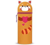 DGTSYAL Kawaii Astuccio Scuola 2 in 1 in Morbido Silicone, Portapenne da Tavolo, Penne Pastelli Pennarelli, Astuccio Portapenne Animali (Procione)