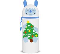DGTSYAL Kawaii Astuccio Scuola 2 in 1 in Morbido Silicone, Portapenne da Tavolo, Penne Pastelli Pennarelli, Astuccio Portapenne Animali (Mostro di neve)
