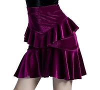 DgtZyrih Ragazze Body Latini Abito, Gonna a Pieghe Irregolare Sala da Ballo Salsa Tango Gonne Spettacolo teatrale Costume Concorso Dancewear Wrap Dance Outfit,Viola,160
