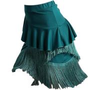 DgtZyrih Ragazze Gonna da Ballo Latino, Orlo Irregolare Sala da Ballo Salsa Tango Gonne Prestazioni Professionali Pratica Vestito Frangia Gonna Nappa Mezzo Ballo Costume,Blu,170
