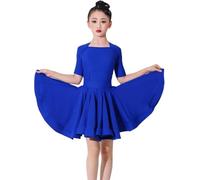 DgtZyrih Ragazze Vestito da Ballo Latino Maniche Corte Vestito da Ballo Bambini Salsa Tango Gonna Concorso Dancewear Split Performance Costume per Samba Tango Rumba Cha Cha,G,170