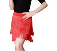 DgtZyrih Ragazze Vestito da Ballo Latino Strati Nappe ChaCha Samba Tango Dancewear Frange Gonne Concorso Spettacolo Vestito Festa per Bambini Palcoscenico Costume da Ballo,A3,130