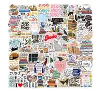 DGUSO Adesivi Vintage 100 pezzi Leggi Il Libro Adesivi Vintage, Sticker Book Adesivi Scrapbooking per Bottiglia d'acqua, Album di Ritagli, diario, Impermeabile Sticker Libri per Bambini Adolescenti