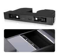 DGXWLLW Hub USB per Tesla Model Y Juniper 2025 2026 Model 3 Highland 2024 2025 con design incassato, 117 W Dual Type-C cavi retrattili 4 in 1 Multi Port Fast Charger Docking Station adatta per console