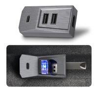 DGXWLLW Hub USB per Tesla Model Y Juniper 2025 2026 Model 3 Highland 2024 2025, scatola portaoggetti USB 3.0 Expander con 1 USB C e 3 porte USB A Docking Station per Dashcam Flash Drive ricarica