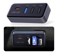 DGXWLLW Hub USB per Tesla Model Y Juniper 2025 2026 Model 3 Highland 2024 2025, vano portaoggetti USB 3.0 Expander con 1 USB C e 3 porte USB A Docking Station per Dashcam Flash Drive trasferimento