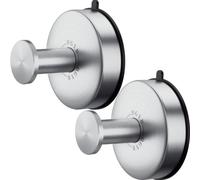 DGYB Ganci a ventosa per doccia, set di 2 ganci per asciugamani in nichel spazzolato, per bagno, impermeabili, in acciaio inox, per doccia interna, 6,8 kg, ganci da bagno per asciugamani