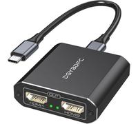 DGYBDFC Adattatore da USB C a Dual HDMI 1 in 2 Out Extended Display Dual Monitor USBC a 2 HDMI Splitter 4K 60Hz per laptop con cavo USBC a USBC (solo Windows è supportato MST)