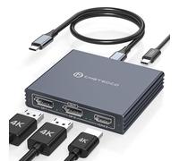 DGYBDFC Adattatore da USB C a HDMI Displayport 3 monitor con 100W PD 4K60Hz USB C Splitter 1 in 3 Out HDMI DP Extended Display Hub Plug & Play per più monitor Convertitore compatibile con laptop, PC