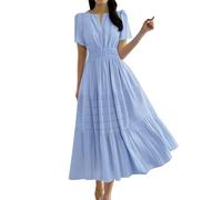 DGZTWLL Abiti da cocktail da donna con spalline sottili abito casual da spiaggia con tasche vestibilità ampia leggeri morbidi per tutti i giorni streetwear feste vestito estivo, Blu, XL