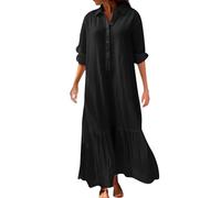 DGZTWLL Abiti estivi 2025 da donna casual scollo a cuore a vita alta taglio dritto mini abito estivo bohemien 2025, Nero , M