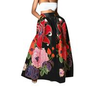 DGZTWLL Abiti lunghi da donna, stile casual, alla moda, morbidi, leggeri, vestibilità regolare, senza spalline in spaghetti, abiti floreali per l'estate, spiaggia, estate 2025, Nero , S