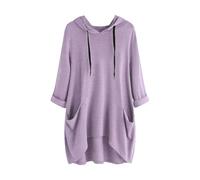 DGZTWLL Abito da donna, casual, scollo a cuore a vita alta, stile bohémien, a taglio dritto, leggero e morbido, abito estivo corto da donna, Viola 2., L