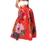 DGZTWLL Abito estivo casual, alla moda, morbido e leggero, taglio regolare, spalline spaghetti, abiti floreali per l'estate, la spiaggia, le donne, Rosso anguria, S