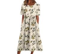 DGZTWLL Abito lungo casual e alla moda, morbido e leggero, vestibilità regolare, con spalline in spaghetti per l'estate, la spiaggia, l'estate, cachi., S