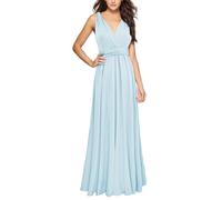 DGZTWLL Abito lungo casual e alla moda, morbido e leggero, vestibilità regolare, con spalline in spaghetti, abito floreale per l'estate, la spiaggia, le donne, Blu 1, XL