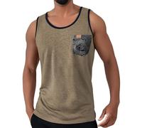 DGZTWLL Big and Tall Tan Tank X Temp Moisture Wicking Tinta unita Morbido traspirante Linghtweight Vestibilità ampia Sport Palestra Atletica T-shirt per uomo, cachi, L