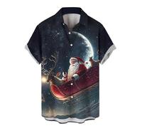 DGZTWLL Camicia da uomo a maniche corte stampata grafica estiva casual moda button down leggera festival vacanze vacanze camicie da uomo, Nero , 5X-Large