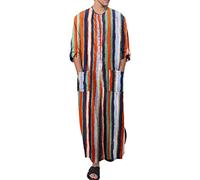 DGZTWLL Camicie a maniche lunghe da uomo a righe vintage casual moda button down oversize con tasche camicie grandi e alte per uomo, Olivastro, L