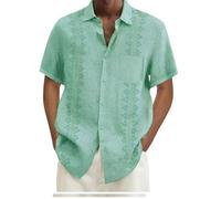 DGZTWLL Camicie da uomo a maniche corte, stampa hawaiana 3D, con bottoni, per l'estate, casual, alla moda, da viaggio, hawaiano, Oro rosa., S