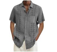 DGZTWLL Camicie da uomo a maniche corte, stampa hawaiana 3D, con bottoni, per l'estate, casual, alla moda, da viaggio, hawaiano, Verde Camouflage, L