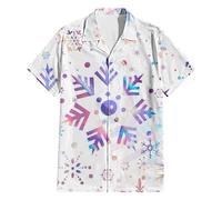 DGZTWLL Camicie di lino da uomo con bottoni verso il basso, leggere, a maniche corte, estive, casual, alla moda, elasticizzate, vestibilità larga, da spiaggia, bianco, S