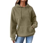 DGZTWLL Camicie e camicette da donna a maniche lunghe, scollo rotondo, per autunno e inverno, alla moda, casual, per il caldo, per feste e feste, in lino, grigio, M