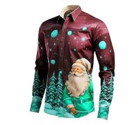 DGZTWLL Camicie estive uomo estive casual moda top basic fantasia stampa grafica vestibilità normale leggera stretch vacanza festa camicie hawaiani uomo, Colore: rosso, 3XL