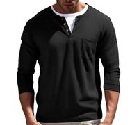 DGZTWLL camicie hawaiane da uomo, a maniche lunghe, ad asciugatura rapida, atletica, palestra, top attivo, estivo, casual, leggero, vintage, streetwear, camicie da lavoro da uomo, Nero , XXL