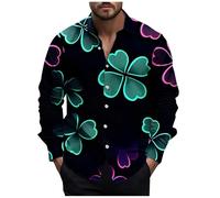 DGZTWLL camicie uomo grafica, estate, casual, alla moda, San Valentino, Pasqua, San Valentino, Pasqua, San Patrizio, stampa grafica, festival, leggeri, bottoni, divertenti, hawaiani, spiaggia, golf