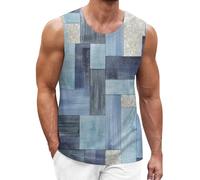 DGZTWLL Canotta a compressione da uomo elasticizzata leggera ad asciugatura rapida vestibilità ampia motivo grafico maglietta senza maniche estate casual vacanza spiaggia hawaiana doppia canotta