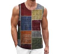 DGZTWLL Canotta a compressione da uomo, estensibile, leggera, ad asciugatura rapida, vestibilità ampia, motivo grafico, maglietta senza maniche, maglietta estiva casual, vacanza, spiaggia, hawaiano