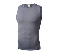DGZTWLL Canotta da corsa da uomo Performance Tank X Temp traspirante tinta unita morbida traspirante vestibilità ampia Linghtweight sport palestra atletica t-shirt per uomo, Grigio, S