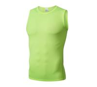 DGZTWLL Canotta da corsa da uomo Performance Tank X Temp traspirante tinta unita morbida traspirante vestibilità ampia Linghtweight sport palestra atletica t-shirt per uomo, Verde, S