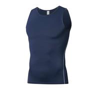 DGZTWLL Canotta da corsa da uomo Performance Tank X Temp traspirante tinta unita morbida traspirante vestibilità ampia Linghtweight sport palestra atletica t-shirt per uomo, Marina Militare, 3XL