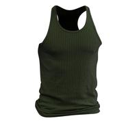 DGZTWLL Canotta da uomo a costine, aderente, leggera, atletica, sport, estate, spiaggia, corsa, boxe, allenamento, palestra, Verde, L