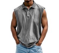 DGZTWLL Canotta da uomo canottiera da uomo traspirante a coste leggera traspirante vestibilità regolare classica estate casual moda canottiera in cotone canotta canotta, Grigio, 4XL