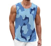DGZTWLL Canotta da uomo gilet estivo casual muscolare leggero elasticizzato GD stampato vestibilità regolare vacanza tropicale vacanza hawaiana spiaggia spaghetti canotta, Kaki, S
