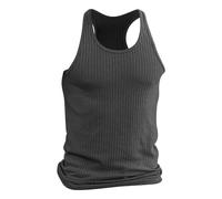 DGZTWLL Canotta uomo a coste, vestibilità aderente, leggera, atletica, sport, muscoli, estate, spiaggia, corsa, boxe, allenamento, palestra, grigio scuro, 4XL