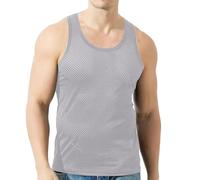 DGZTWLL Canottiere da uomo con prestazioni X Temp, a prova di umidità, in tinta unita, morbido, per la traspirazione dell'umidità, vestibilità ampia, per sport, palestra, grigio, 4XL