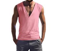 DGZTWLL Canottiere da uomo con prestazioni X Temp, a prova di umidità, in tinta unita, morbido, per la traspirazione dell'umidità, vestibilità ampia, per sport, palestra, rosso, XXL